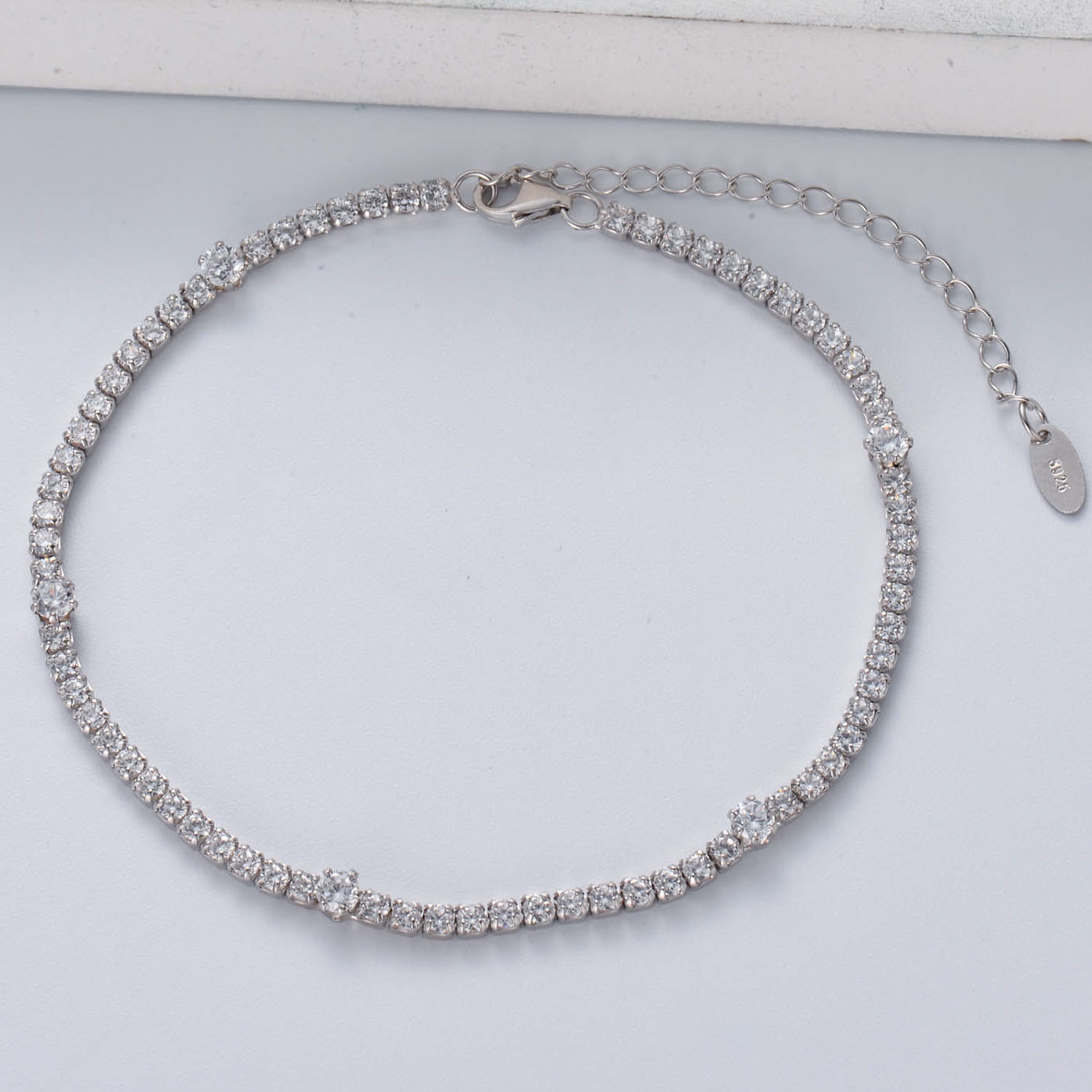pulsera de diamante de plata 925 18.5cm por mayoreo