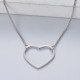 collar de corazon plata 925 para senorita diseno en moda color silver