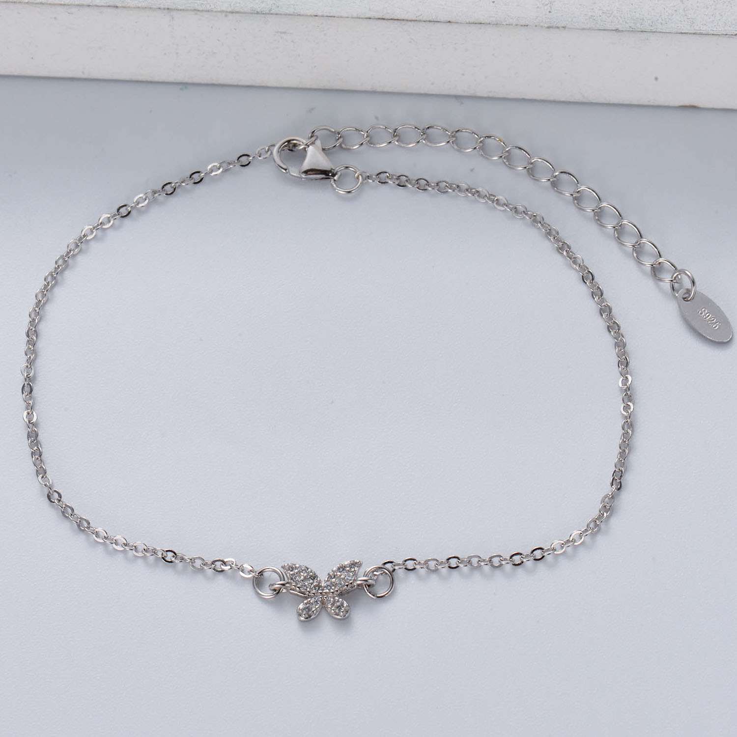 pulsera de mariposa plata 925 para mujser con cadenita fina diseno nuevo en moda