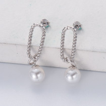 pendientes perlas de plata 925 de moda para mujer por mayor