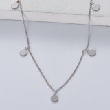 collar estilo en moda plata 925 color silver para mujer con charm redondas