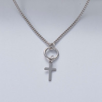 collar de cruz plata 925 estilo en moda para mujer color silver