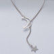collar de luna en plata 925 color silver para mujer con argolla grande estilo en moda