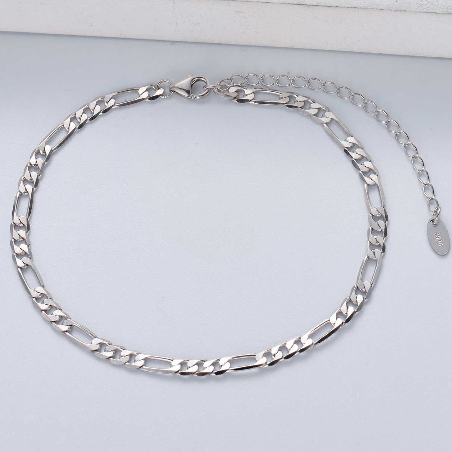 pulsera de plata 925 Cadena Fígaro para mujer por mayor