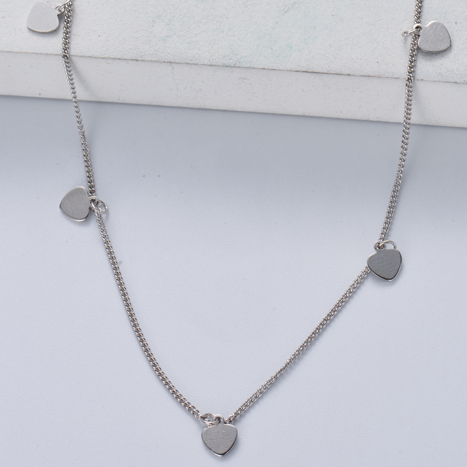 colgante de corazoncitos plata 925 para senorita estilo en moda color silver