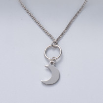 collar de luna en plata 925 color silver para mujer con argolla grande estilo en moda