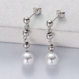 pendiente de gota de plata 925 con perlas