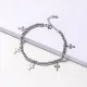 pulsera de moda plateada de bolita con dije de cruz