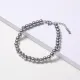 pulsera de mujer con  bolitas acero color plateado estilo enb moda