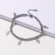 pulsera de moda plateada de bolita con dije de hojas