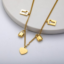 collares aesthetic acero inoxidable con colgante corazon dijes de cierre