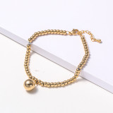 pulsera de mujer dije con bolitas acero color dorado estilo enb moda