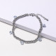 pulsera de moda plateada de bolita con dije de piedra cristal