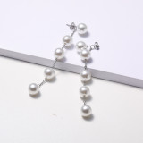 aretes de perlas naturales estilo nuevo en moda para mujer