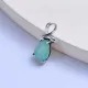 dije de plata 925 con opalo natural color seleste estilo especial para mujer
