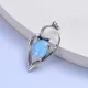 dije de plata 925 con opalo natural color seleste estilo en moda forma redonda para mujer