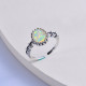Anillo de plata 925 para mujer con piedras de ópalo blanco cz corte Oval de regalo de moda anillo de bodas