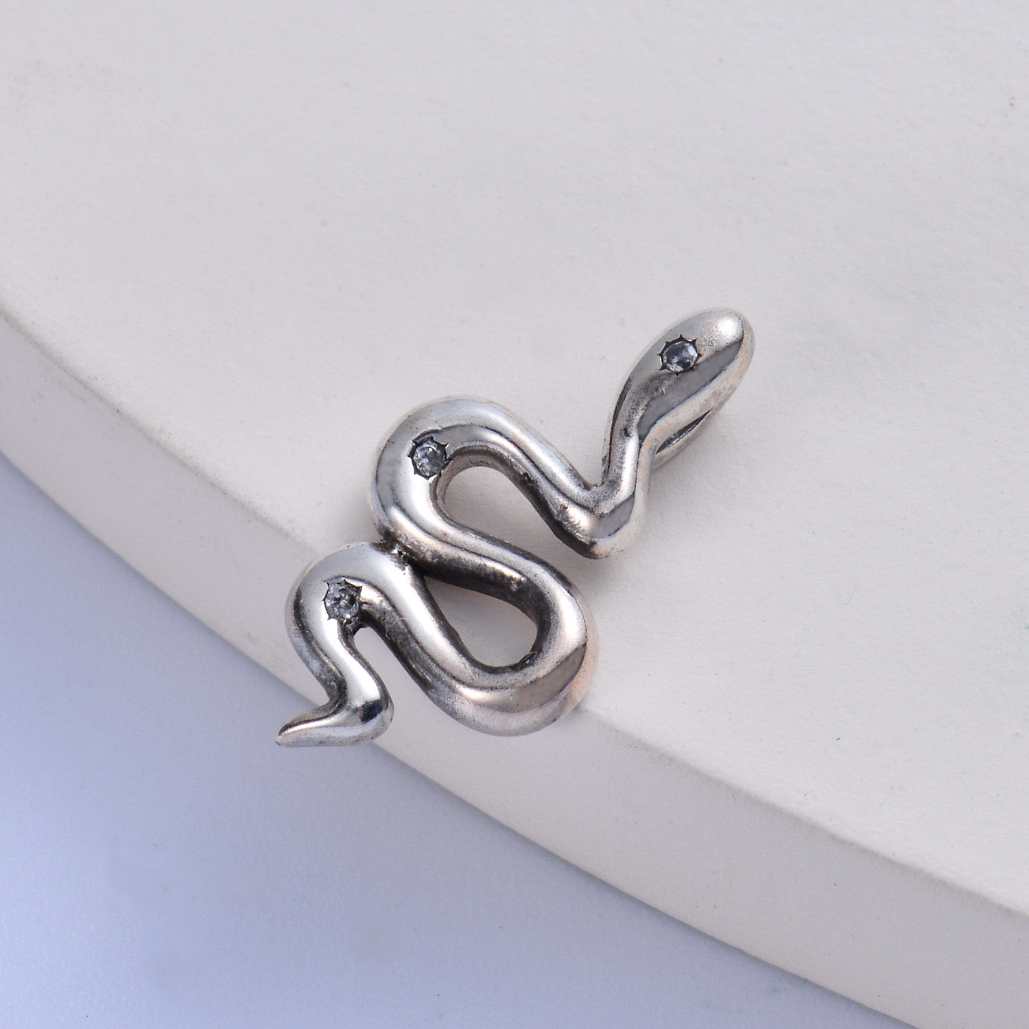 dije de plata 925 forma de serpiente de moda para mujer