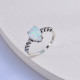 Anillo de plata 925 para mujer con piedras de ópalo azul cz corte gota de moda de luna de regalo de moda anillo de bodas