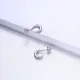 aretes de acero inoxidable de moda plateado forma de luna por mayoreo 10mm