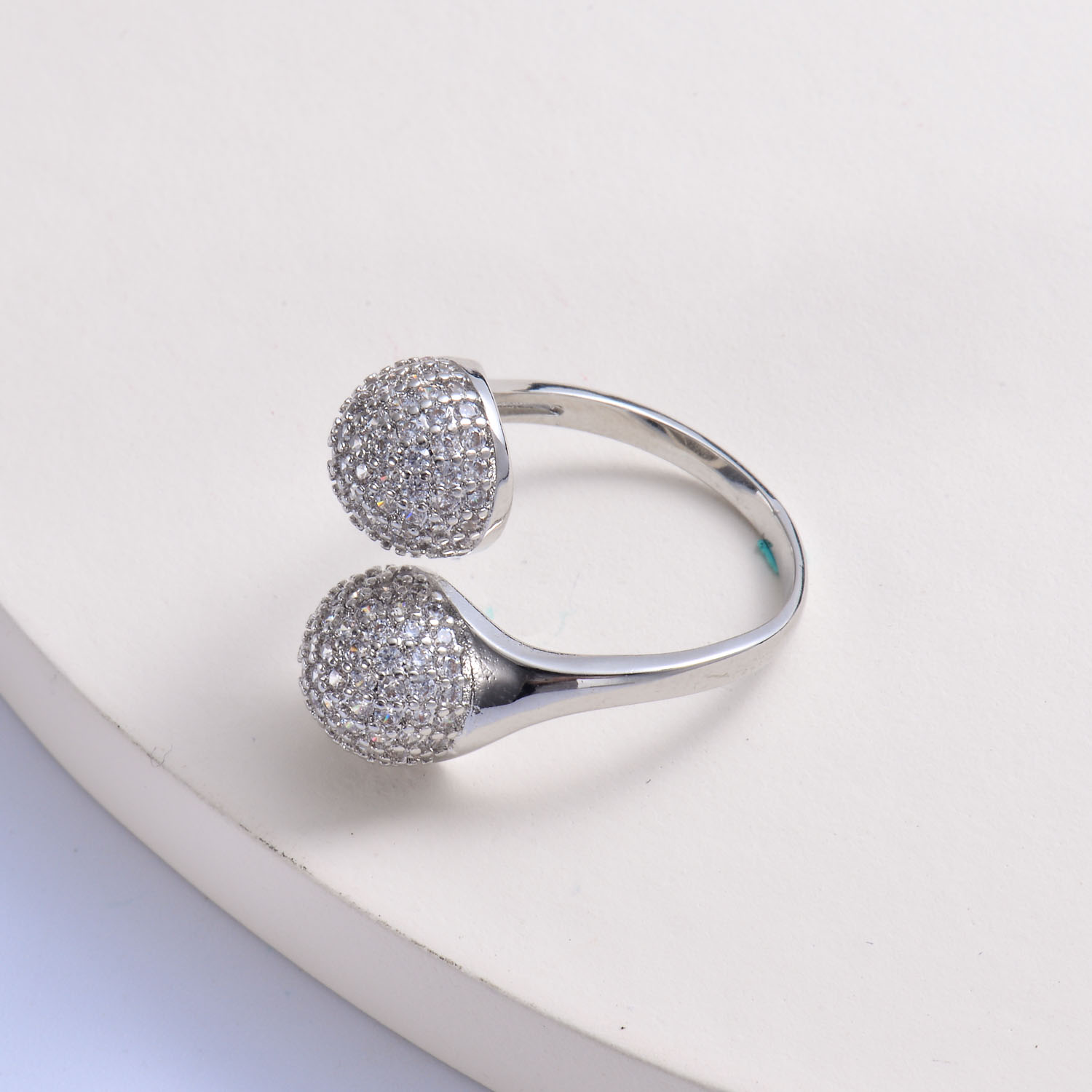 anillo ajustable de diamante rotos de moda plateado por mayor