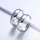 aretes de moda curva de acero inoxidable plateado 48mm por mayor