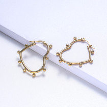 aretes hoops de acero inoxidable 18k forma de corazones para mujer 44mm