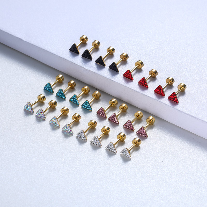 aretes miniatura de acero inoxidable juego de 12 pares de diferente colores