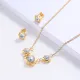 juego de collar en acero inoxidable quiruguico de moda con piedra cristal