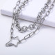 collares doble de moda de acero inoxidable con dijes de estrella por mayor