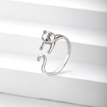 anillo de bronce  de moda  lujoso diseña de gato estilo simple