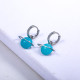 aretes de acero inoxidable quiruguico bonito nuevo modelo de bolita color azul