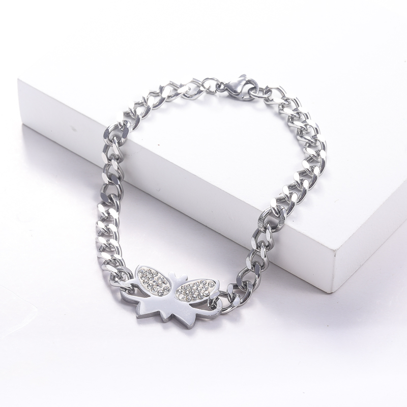 pulsera de mariposa acero color plateado  para mujer diseno 2022 con charms estilo en moda