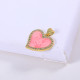 dijes de corazon oro laminado 18K con diamantes  para mujer estilo en moda