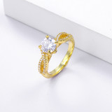 anillo con cristal de oro laminado por mayoreo
