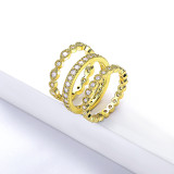 anillos triple con circones de moda para mujer por mayoreo