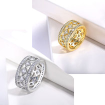 anillo de moda de oro laminado con circones por mayor