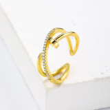 Anillos de clavo con CZ oro laminado