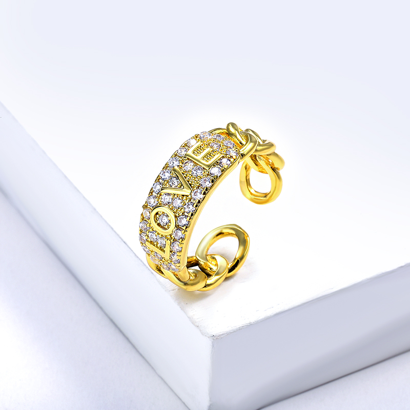 Anillos Barato Personalizado Oro Laminado Love