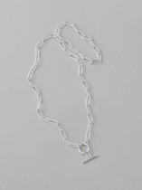 Collar minimalista de cadena geométrica hueca de plata de plata 925