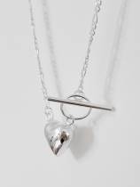 Collar minimalista de corazón de plata de plata 925