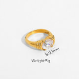 anillo de circón blanco de acero inoxidable de moda al por mayor