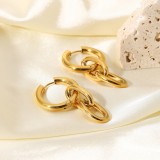 Pendientes de cadena de oro de acero inoxidable chapados en oro de 18 quilates a la moda al por mayor, joyería
