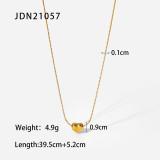 Nuevo collar de acero inoxidable con colgante de corazón chapado en oro de 18 quilates