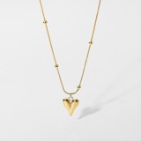 Joyas al por mayor Cubic Heart Charm Collar de acero inoxidable joyas