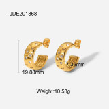 2022 nuevos pendientes de acero inoxidable de moda de oro de 18 quilates con forma de diamante