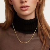 Collar de acero inoxidable con cadena de cuentas ovaladas chapadas en oro de 18 quilates para mujer