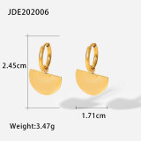 Pendientes colgantes de círculo hueco de acero inoxidable chapado en oro de 18 quilates de nuevo estilo