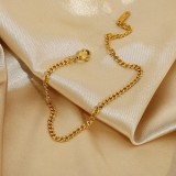 cadena de eslabones de oro clásico brazalete de acero inoxidable chapado en oro de 18 quilates