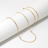 Joyería de cadena en forma de estilo INS, pulsera plegable plana, tobillera, collar de acero inoxidable chapado en oro de 18 quilates